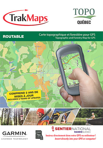 TOPO Québec carte pour GPS Garmin incluant Terres de la couronne